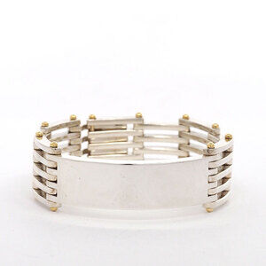 Tiffany Gate Link Bracelet Silver Yellow Gold